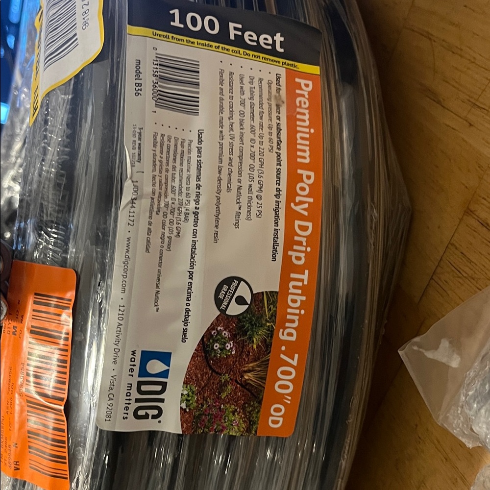 DIG Premium Poly Drip Tubing 100 Feet